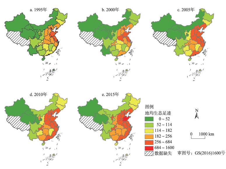基于生态足迹理论的中国生态供需平衡时空动态